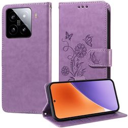Mobigear Flowers Xiaomi 15 Étui Portefeuille - Violet