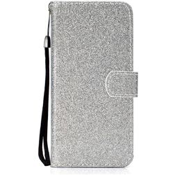 Mobigear Glitter Housse Huawei Y6p Etui Porte-Monnaie - Argent