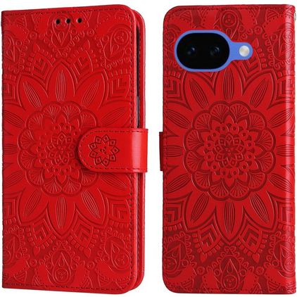 Mobigear Sunflower Housse Google Pixel 10a Etui Porte-Monnaie - Rouge