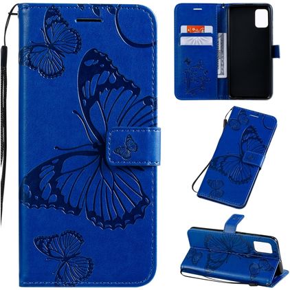 Mobigear Butterfly Housse Samsung Galaxy A51 Etui Porte-Monnaie - Bleu