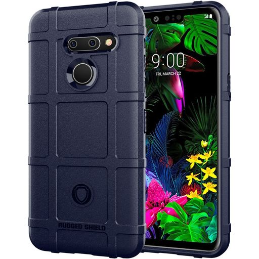 Mobigear Rugged Shield Coque LG G8 ThinQ Coque arrière en TPU Souple Anti-Chocs - Bleu