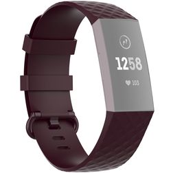 Mobigear Cross Bracelet Silicone Fitbit Charge 3 Fermeture boucle ardillon - Bordeaux