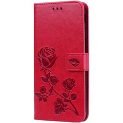 Mobigear Roses Samsung Galaxy J6 Plus Étui Portefeuille - Rouge