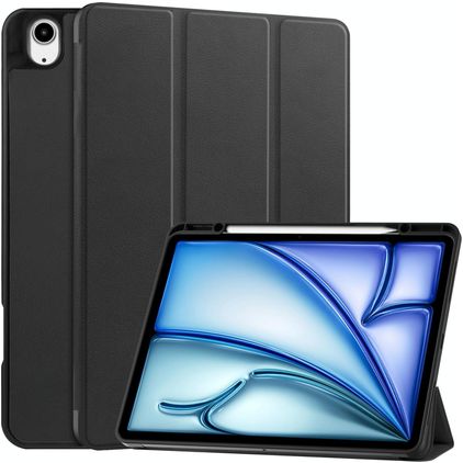 Mobigear Tri-Fold Coque iPad Air 13 Pouces (2024) Etui + Porte-crayon - Noir