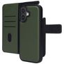 Mobiparts Housse iPhone 17 Etui avec Coque Détachable en Cuir Véritable Porte-Monnaie - Vert