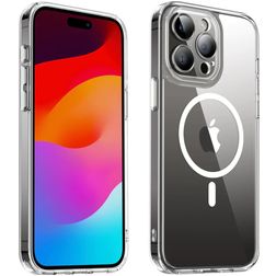 Valenta Trend Coque iPhone 14 Pro Max MagSafe Coque arrière Rigide - Transparent / Blanc