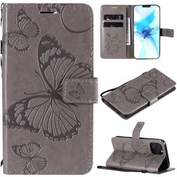 Mobigear Butterfly Housse iPhone 12 Pro Etui Porte-Monnaie - Gris