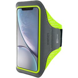 Mobiparts Comfort Fit Brassard Téléphone iPhone XR Brassard Coque de Sport en Neoprène - Neon Green