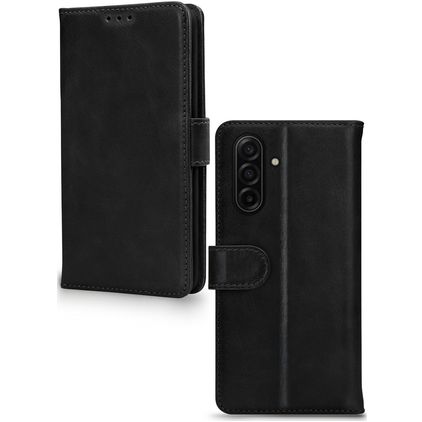 Mobilize Wallet Housse Samsung Galaxy A17 Etui en Cuir Véritable Porte-Monnaie - Noir