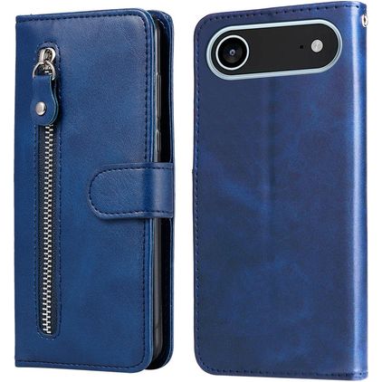 Mobigear Zipper Housse iPhone Air Etui Porte-Monnaie - Bleu