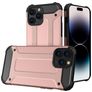 Mobigear Outdoor Coque iPhone 14 Pro Max Coque arrière Rigide Anti-Chocs - Rose doré