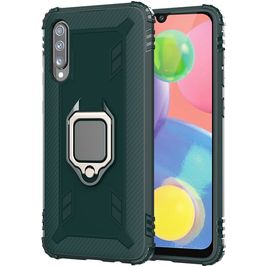 Mobigear Armor Ring Coque Wiko View 4 Lite Coque arrière Rigide Anti-Chocs avec Anneau-Support - Vert