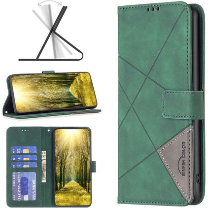 Mobigear Rhombus Google Pixel 7a Étui Portefeuille - Vert