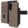 Mobiparts Samsung Galaxy A17 Coque Cuir véritable Étui 2en1 avec coque amovible Portefeuille - Taupe