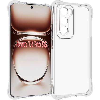 Mobigear Cushion Transparent OPPO Reno 12 Pro TPU souple Coque arrière - Transparent