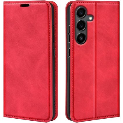 Mobigear Retro Slim Housse Samsung Galaxy S25 FE Etui Porte-Monnaie - Rouge
