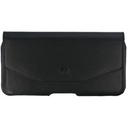 Valenta Amsterdam LG Q51 Etui de ceinture en Cuir Véritable - Pochette de ceinture - Holster - Noir