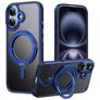Mobigear Frosted Mag Coque iPhone 17 MagSafe Coque arrière Rigide avec Support Amovible - Bleu