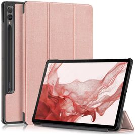 Mobigear Tri-Fold Coque Samsung Galaxy Tab S9 Plus Etui + Porte-crayon - Rose doré