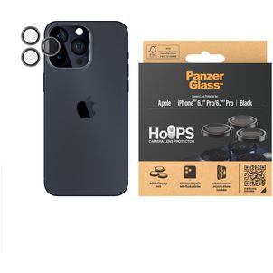 PanzerGlass Hoops iPhone 15 Pro Verre trempé Protection Objectif Caméra - Compatible Coque - Noir