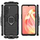 Mobigear Armor Ring Coque OPPO A91 Coque arrière Rigide Anti-Chocs avec Anneau-Support - Noir