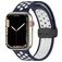 Mobigear Sport Plus Mag Bracelet Silicone Apple Watch Fermeture magnétique - 42/41/40/38 mm - Blanc / Bleu Marin