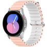 Mobigear Ocean Bracelet Silicone Smartwatch Fermeture boucle ardillon - Connexion universelle de 22 mm - Blanc / Rose