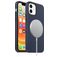 Mobigear Rubber Touch Coque iPhone 12 Mini MagSafe Coque arrière en Silicone - Bleu Marin