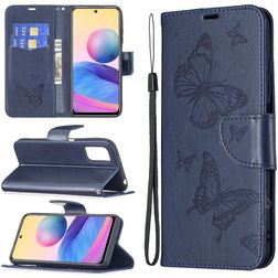 Mobigear Butterfly Housse POCO M3 Pro Etui Porte-Monnaie - Bleu
