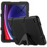 Xccess Survivor Essential Coque Samsung Galaxy Tab A9 Plus (2023) Coque arrière en Plastique rigide,Silicone + Support Amovible - Noir