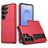 Mobigear Card Coque Samsung Galaxy S26 Ultra Coque arrière Rigide Anti-Chocs avec Porte-Cartes - Rouge