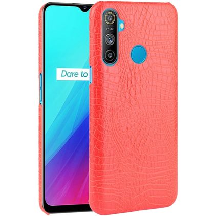 Mobigear Croco Coque Realme C3 Coque arrière en TPU Souple - Rouge