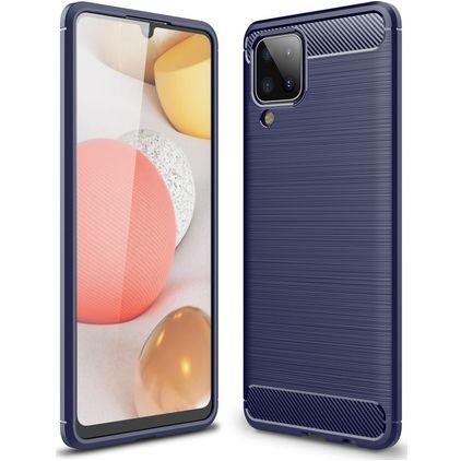 Mobigear Brushed Slim Coque Samsung Galaxy A12 Coque arrière en TPU Souple - Bleu