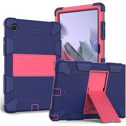 Mobigear ShieldStand Coque Samsung Galaxy Tab A8 10.5 (2021) Coque arrière en Plastique rigide,Silicone + Support Amovible - Bleu / Rouge
