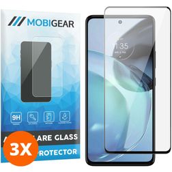 Mobigear Premium Motorola Moto G72 Verre trempé Protection d'écran - Compatible Coque - Noir (Lot de 3)