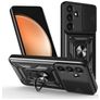 Mobigear Armor Ring Cam Slide Coque Samsung Galaxy S25 FE Coque arrière Rigide Anti-Chocs avec Anneau-Support et Protecteur Lentilles - Noir