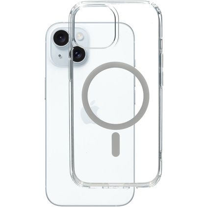 Mobiparts Hardcover Coque Transparente iPhone 15 MagSafe Coque arrière Rigide - Transparent