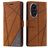 Mobigear Rhombus Housse HONOR 200 Etui Porte-Monnaie - Marron
