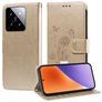 Mobigear Flowers Housse Xiaomi 15 Etui Porte-Monnaie - Or