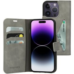 Mobiparts Classic Wallet Housse iPhone 14 Pro Etui Porte-Monnaie - Granite Grey