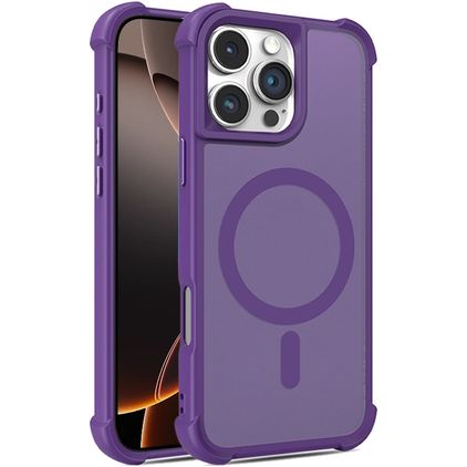 Mobigear Armor Shield Coque iPhone 16 Pro MagSafe Coque arrière Rigide - Violet