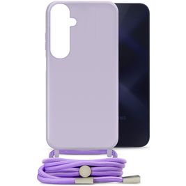 Mobilize Lanyard Gelly Samsung Galaxy A15 Coque avec cordon en TPU Souple - Pastel Purple