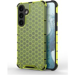 Mobigear Honeycomb Coque Samsung Galaxy S24 Plus Coque arrière Rigide Anti-Chocs - Vert