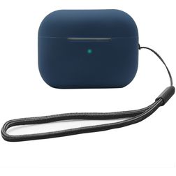 Mobigear Lanyard Coque Silicone souple pour Apple AirPods Pro 2 - Bleu foncé