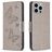 Mobigear Butterfly Housse iPhone 15 Pro Max Etui Porte-Monnaie - Gris
