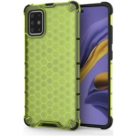 Mobigear Honeycomb Coque Samsung Galaxy A51 Coque arrière Rigide Anti-Chocs - Vert