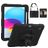Mobigear SureGrip Coque iPad 11 (2025) Coque arrière en Plastique rigide,Silicone + Porte-crayon + Bandoulière + Support Amovible - Noir
