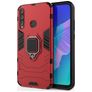 Mobigear Armor Ring Coque Huawei P40 Lite E Coque arrière Rigide Anti-Chocs avec Anneau-Support - Rouge