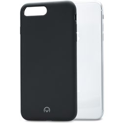 Mobilize Solid Coque iPhone 8 Plus Coque arrière en Silicone - Noir