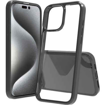Mobigear Crystal iPhone 16 Pro Max Plastique rigide Coque arrière - Noir